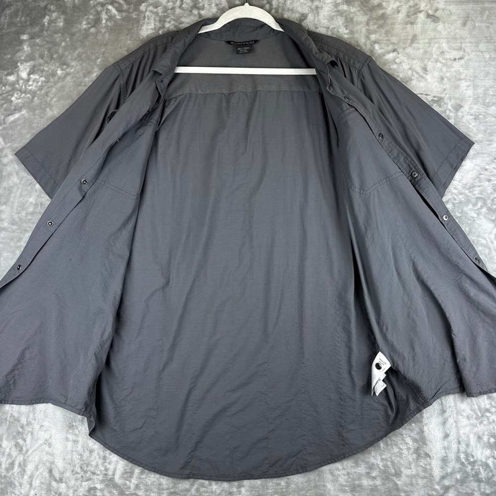 ExOfficio Button Down Shirt Mens 2XL Gray Short Sleeve Ripstop Hiking (1497) - Picture 3 of 11
